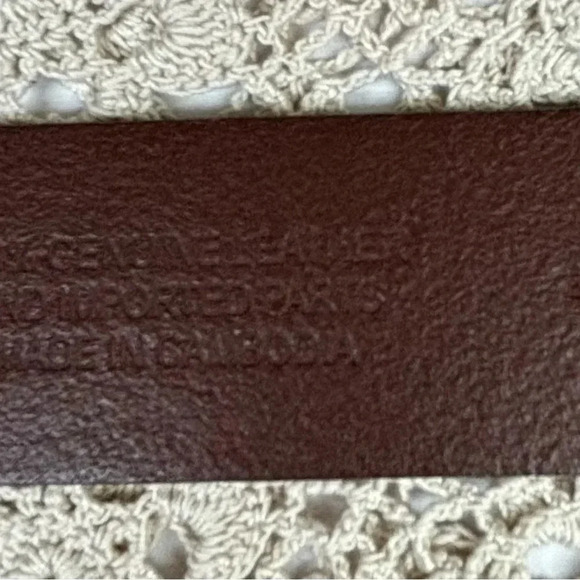 JCrew Gold Oval buckle belt in Italian leather Size XS/SMALL Color Rich Toffee - Picture 6 of 7